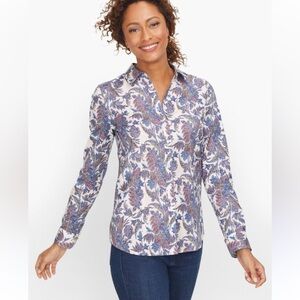 Talbots PERFECT SHIRT - FOREST PAISLEY sz 8